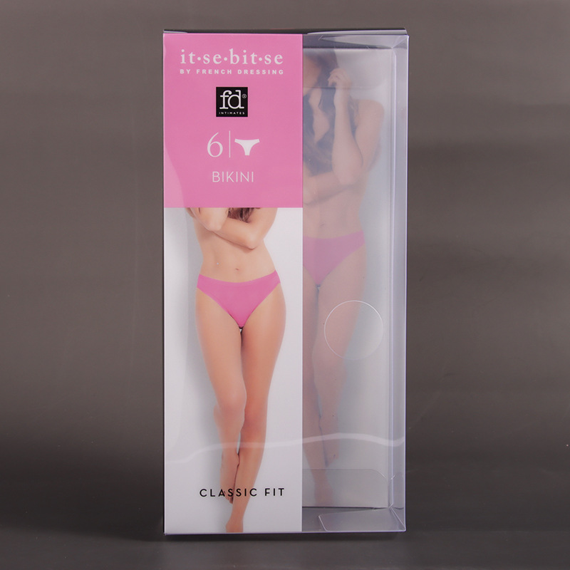 Pet Rectangular Panties Packaging Box PVC Transparent Plastic Folding Box